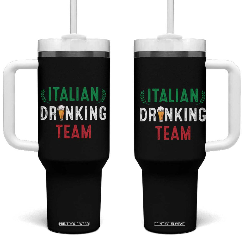 Funny Beer Alcohol Drunk Tumbler With Handle Oktoberfest Italian Drinking Team TB10 One Size: 40 oz Black Print Your Wear