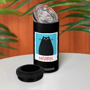 Cat Ladies Vote for Kamala President 4 in 1 Can Cooler Tumbler Funny Kitty For Harris 2024 TB10 Print Your Wear