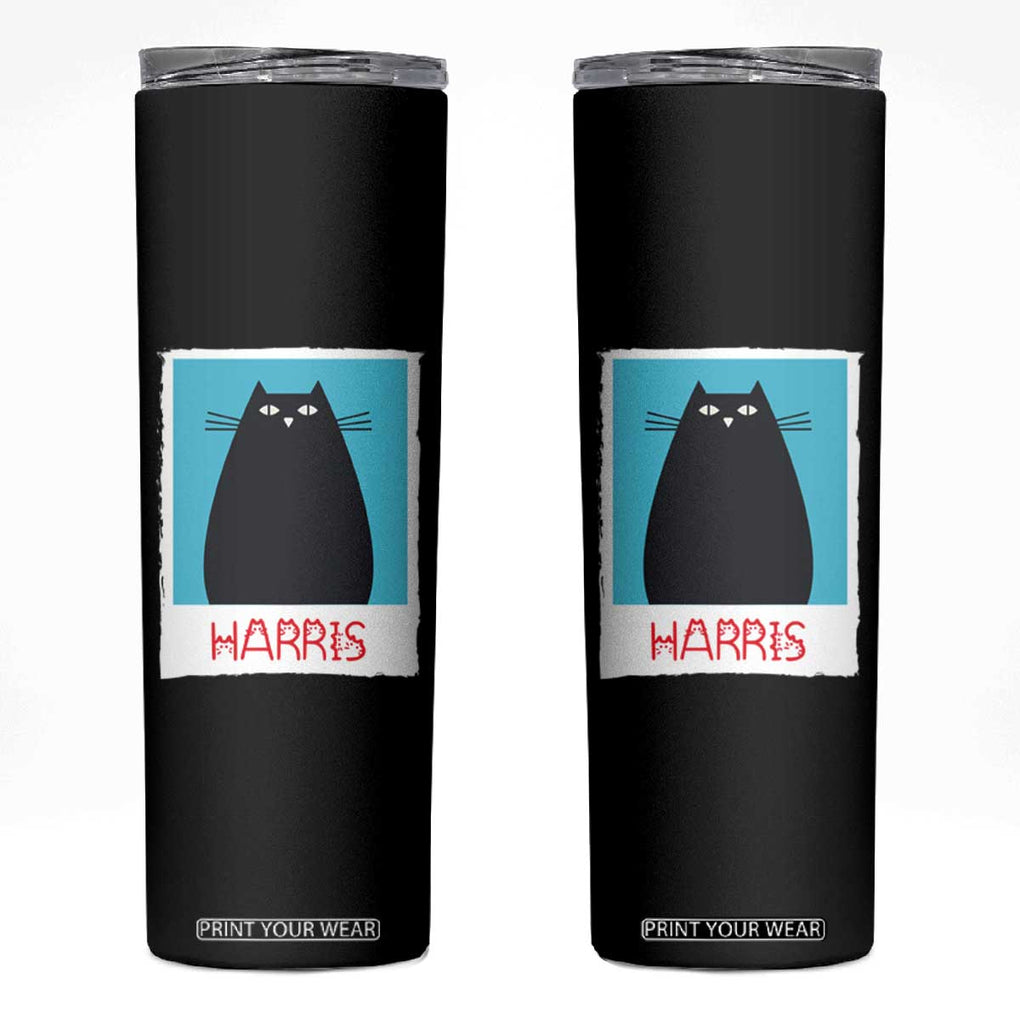 Cat Ladies Vote for Kamala President Skinny Tumbler Funny Kitty For Harris 2024 TB10 Black Print Your Wear