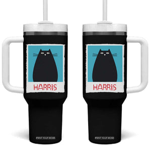 Cat Ladies Vote for Kamala President Tumbler With Handle Funny Kitty For Harris 2024 TB10 One Size: 40 oz Black Print Your Wear