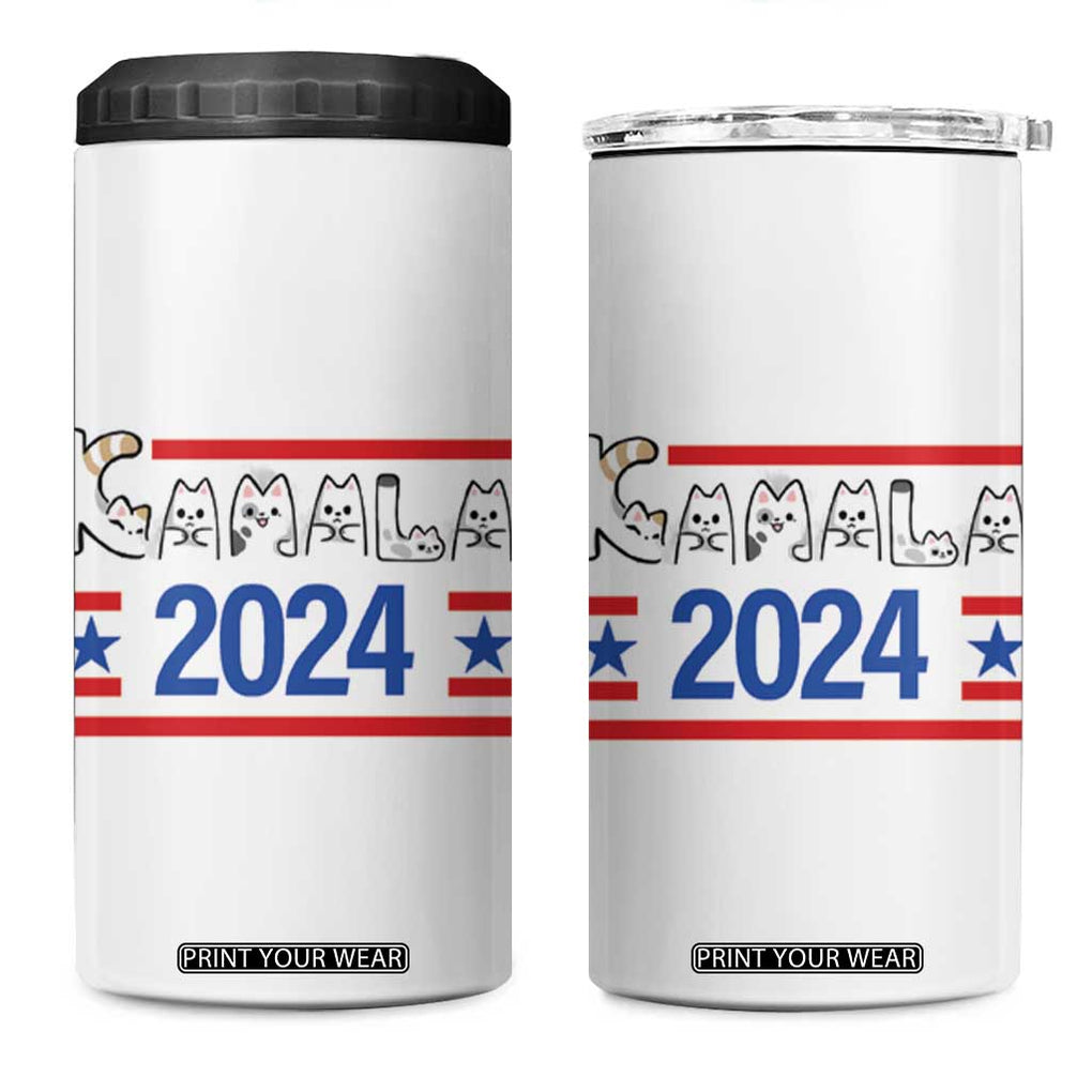 Harris 2024 4 in 1 Can Cooler Tumbler Cat Lady For Kamala '24 Presidential Election TB10 One Size: 16 oz Black Print Your Wear