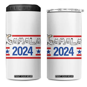 Harris 2024 4 in 1 Can Cooler Tumbler Cat Lady For Kamala '24 Presidential Election TB10 One Size: 16 oz Black Print Your Wear