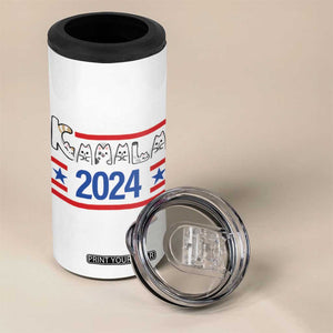 Harris 2024 4 in 1 Can Cooler Tumbler Cat Lady For Kamala '24 Presidential Election TB10 Print Your Wear