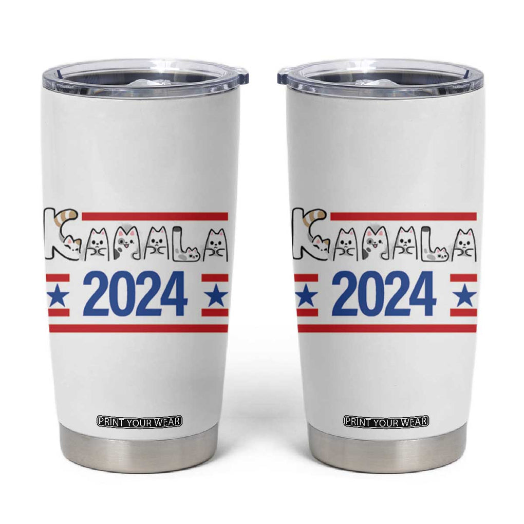 Harris 2024 Tumbler Cup Cat Lady For Kamala '24 Presidential Election TB10 Black Print Your Wear