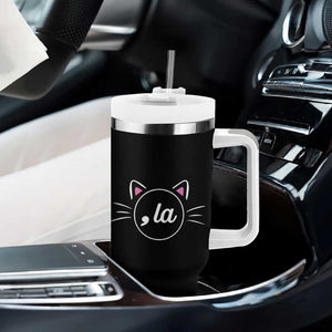 Kamala Harris 2024 Tumbler With Handle Comma La Cat Lady For Kamala TB10 Print Your Wear