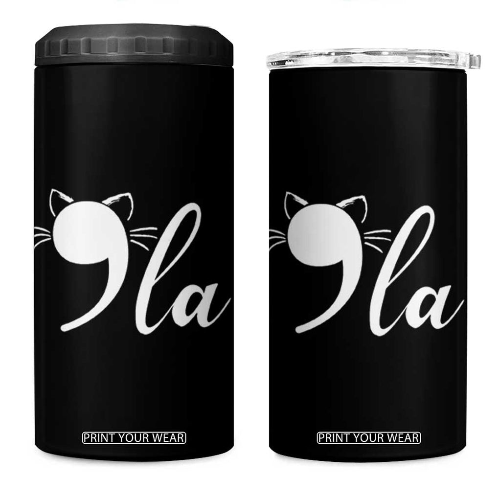 Harris 2024 4 in 1 Can Cooler Tumbler Comma La Cat Lady For Kamala TB10 One Size: 16 oz Black Print Your Wear