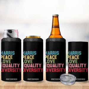 Harris 2024 4 in 1 Can Cooler Tumbler Peace Love Equality Diversity TB10 Print Your Wear