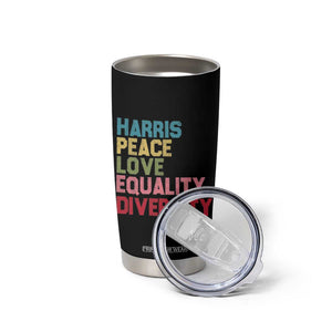 Harris 2024 Tumbler Cup Peace Love Equality Diversity TB10 Print Your Wear