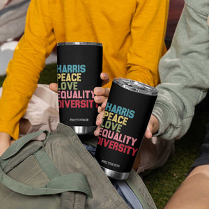 Harris 2024 Tumbler Cup Peace Love Equality Diversity TB10 Print Your Wear