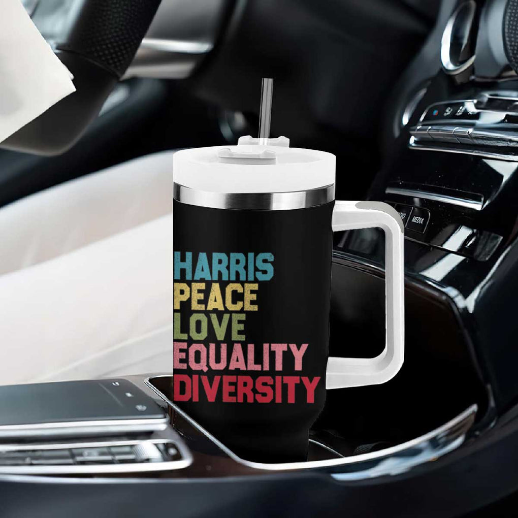 Harris 2024 Tumbler With Handle Peace Love Equality Diversity TB10 Print Your Wear