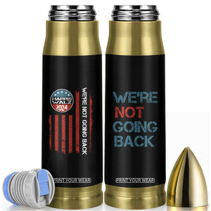 Kamala Harris Tim Walz 2024 Election Bullet Tumbler We're Not Going Back American Flag First Female Madam President Gift for Women TB10 Black Print Your Wear