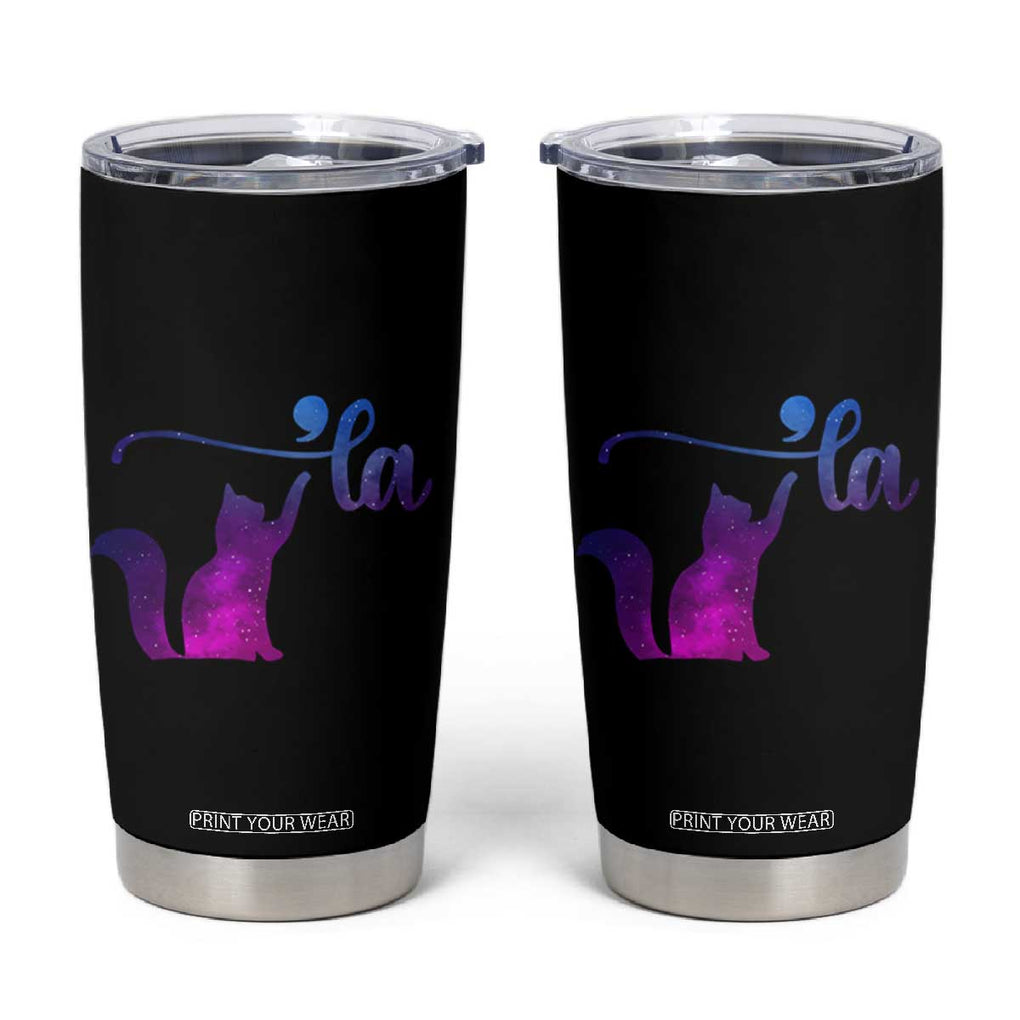 Kamala Harris 2024 Election Tumbler Cup Comma La Funny Cat First Female Madam President Gift for Women TB10 Black Print Your Wear