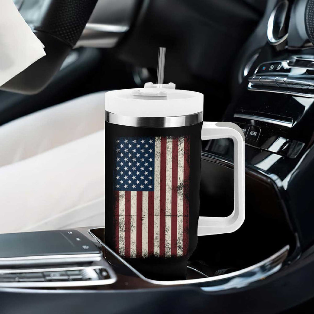 We're Not Going Back Kamala Harris 2024 Election Tumbler With Handle Childless Cat Lady Vintage Western American Flag TB10 Print Your Wear