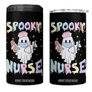 Halloween Nurse 4 in 1 Can Cooler Tumbler Spooky Nurse Ghost Nursing Halloween TB10 One Size: 16 oz Black Print Your Wear