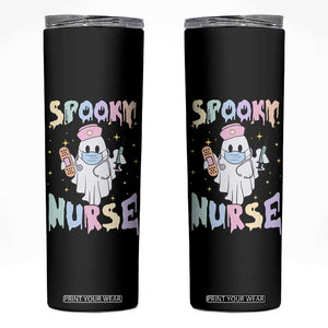 Halloween Nurse Skinny Tumbler Spooky Nurse Ghost Nursing Halloween TB10 Black Print Your Wear