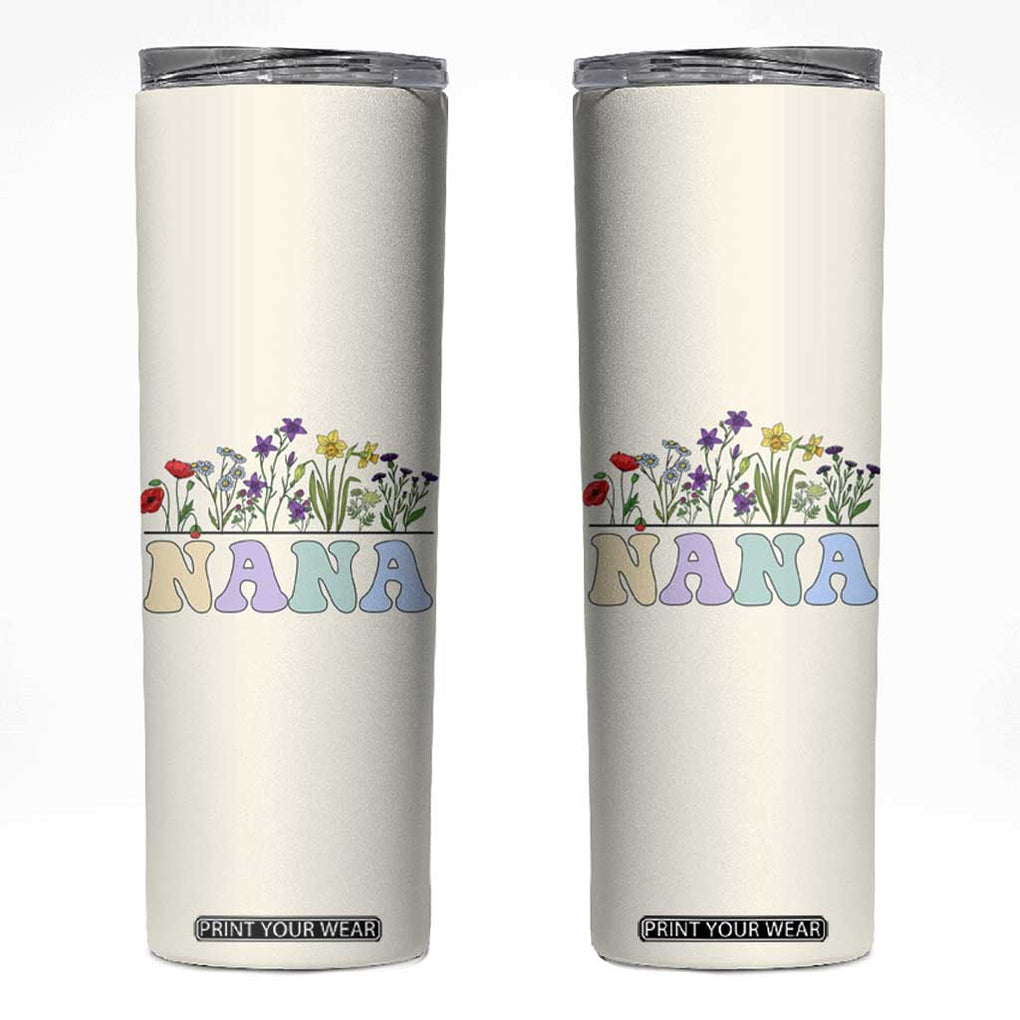 Nana Grandma Gift Skinny Tumbler Grandma's Garden Mother's Day For Grandma Mimi TB10 Cream Print Your Wear