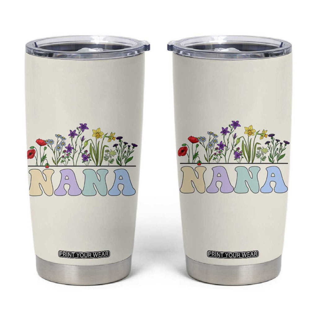 Nana Grandma Gift Tumbler Cup Grandma's Garden Mother's Day For Grandma Mimi TB10 Cream Print Your Wear