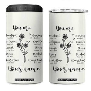 Personalized Christian Gifts for Her 4 in 1 Can Cooler Tumbler Custom Name Inspirational Religious Birthday Gift TB10 One Size: 16 oz Cream Print Your Wear