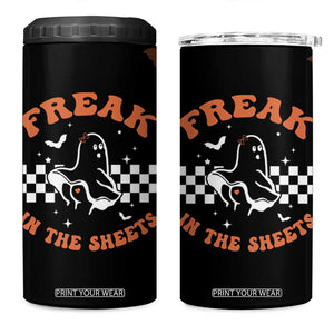 Funny Halloween Ghost 4 in 1 Can Cooler Tumbler Freak in the Sheets Spooky Vibes TB10 One Size: 16 oz Black Print Your Wear