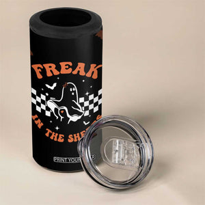 Funny Halloween Ghost 4 in 1 Can Cooler Tumbler Freak in the Sheets Spooky Vibes TB10 Print Your Wear