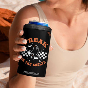 Funny Halloween Ghost 4 in 1 Can Cooler Tumbler Freak in the Sheets Spooky Vibes TB10 Print Your Wear