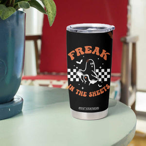 Funny Halloween Ghost Tumbler Cup Freak in the Sheets Spooky Vibes TB10 Print Your Wear