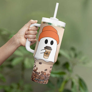 Gnome Drinking Coffee Tumbler With Handle Funny Halloween Coffee Lover TB10 Print Your Wear