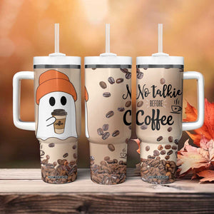 Gnome Drinking Coffee Tumbler With Handle Funny Halloween Coffee Lover TB10 Print Your Wear