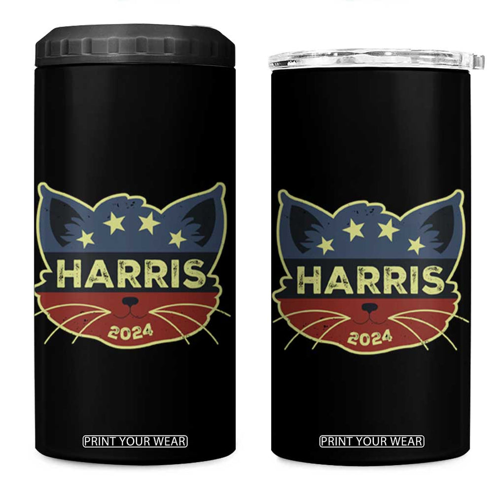 Kamala Harris 2024 Election 4 in 1 Can Cooler Tumbler This Cat Lady Vote Kamala Madam President Funny Cat TB10 One Size: 16 oz Black Print Your Wear