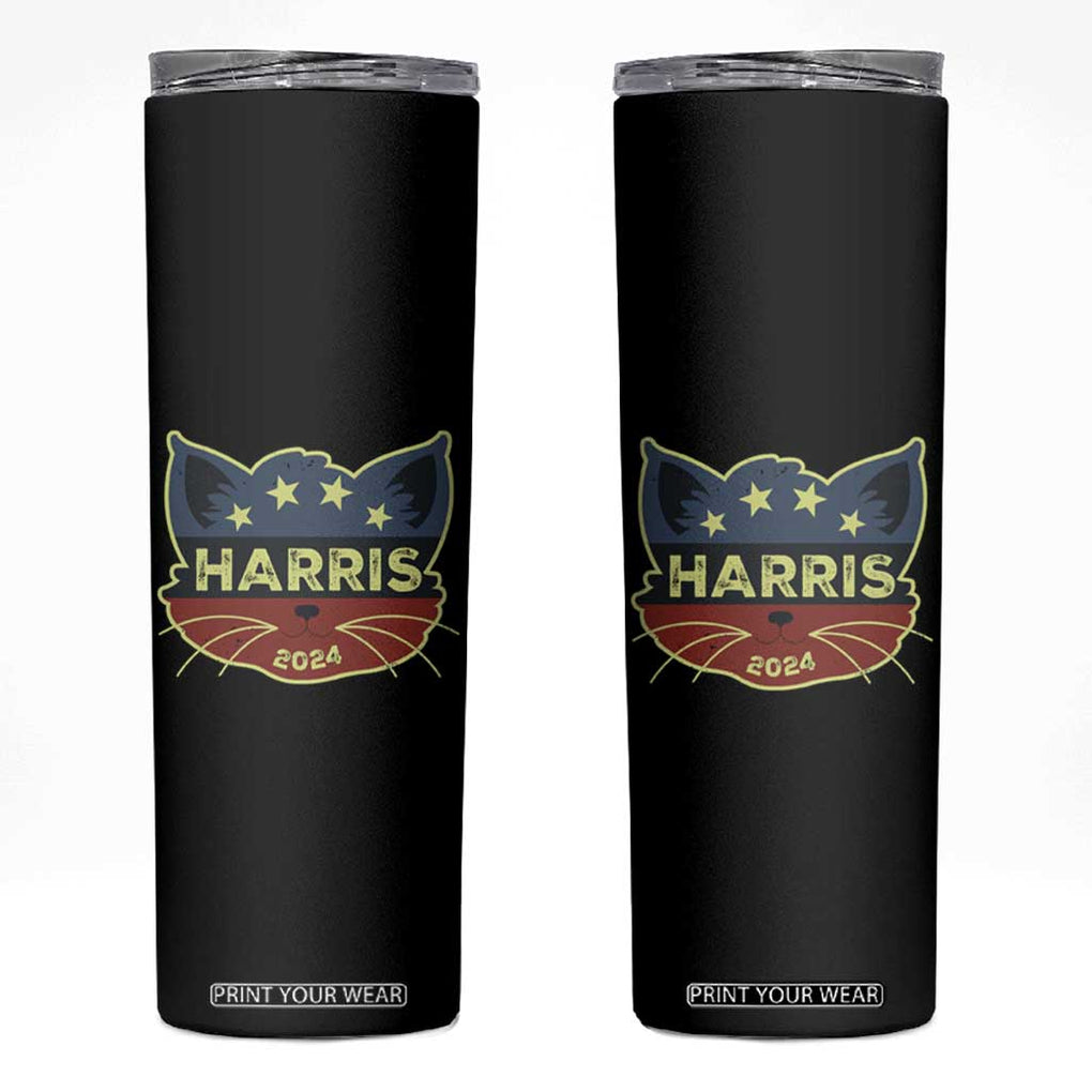 Kamala Harris 2024 Election Skinny Tumbler This Cat Lady Vote Kamala Madam President Funny Cat TB10 Black Print Your Wear