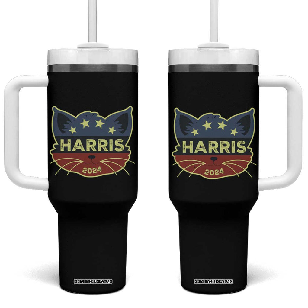 Kamala Harris 2024 Election Tumbler With Handle This Cat Lady Vote Kamala Madam President Funny Cat TB10 One Size: 40 oz Black Print Your Wear