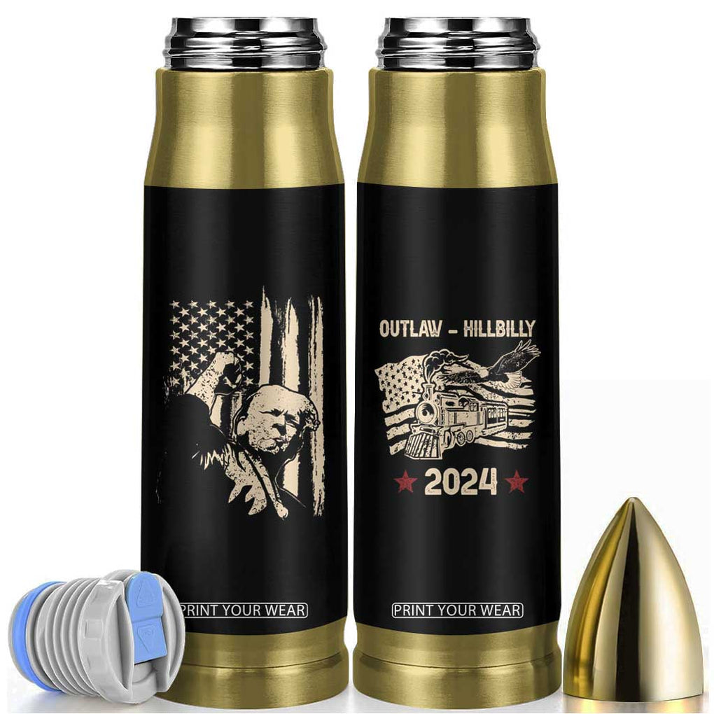 Trump Vance 2024 Bullet Tumbler I'm Voting For The Outlaw And The Hillbilly American Flag Vintage TB10 White Print Your Wear