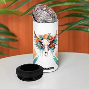 Native American Indian Pride 4 in 1 Can Cooler Tumbler Never Underestimate A Women With Native Blood Tribe Southwest Tribal Bull Cow Skull Feathers TB10 Print Your Wear