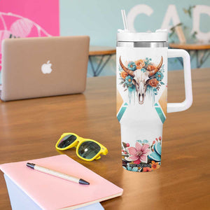 Native American Indian Pride Tumbler With Handle Never Underestimate A Women With Native Blood Tribe Southwest Tribal Bull Cow Skull Feathers TB10 Print Your Wear