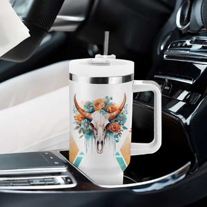 Native American Indian Pride Tumbler With Handle Never Underestimate A Women With Native Blood Tribe Southwest Tribal Bull Cow Skull Feathers TB10 Print Your Wear