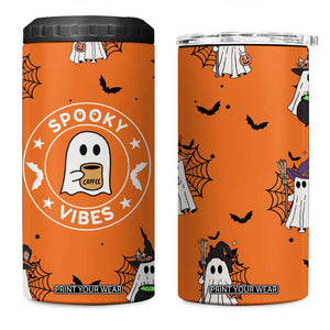 Halloween Ghost 4 in 1 Can Cooler Tumbler Trick Or Treat Spooky Ice Coffee Cup Gift For Her TB10 One Size: 16 oz Orange Print Your Wear