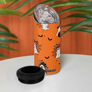 Halloween Ghost 4 in 1 Can Cooler Tumbler Trick Or Treat Spooky Ice Coffee Cup Gift For Her TB10 Print Your Wear