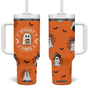 Halloween Ghost Tumbler With Handle Trick Or Treat Spooky Ice Coffee Cup Gift For Her TB10 One Size: 40 oz Orange Print Your Wear