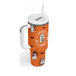 Halloween Ghost Tumbler With Handle Trick Or Treat Spooky Ice Coffee Cup Gift For Her TB10 Print Your Wear