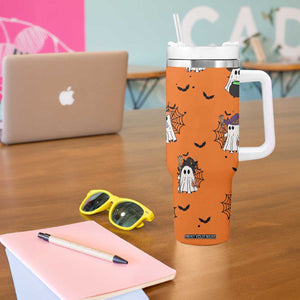 Halloween Ghost Tumbler With Handle Trick Or Treat Spooky Ice Coffee Cup Gift For Her TB10 Print Your Wear