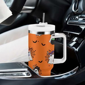 Halloween Ghost Tumbler With Handle Trick Or Treat Spooky Ice Coffee Cup Gift For Her TB10 Print Your Wear