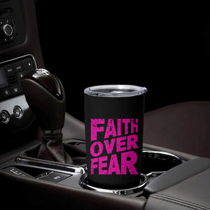 Breast Cancer Awareness Tumbler Cup Christian Gift Pink Ribbon USA Flag Sunflower Faith Over Fear TB10 Print Your Wear