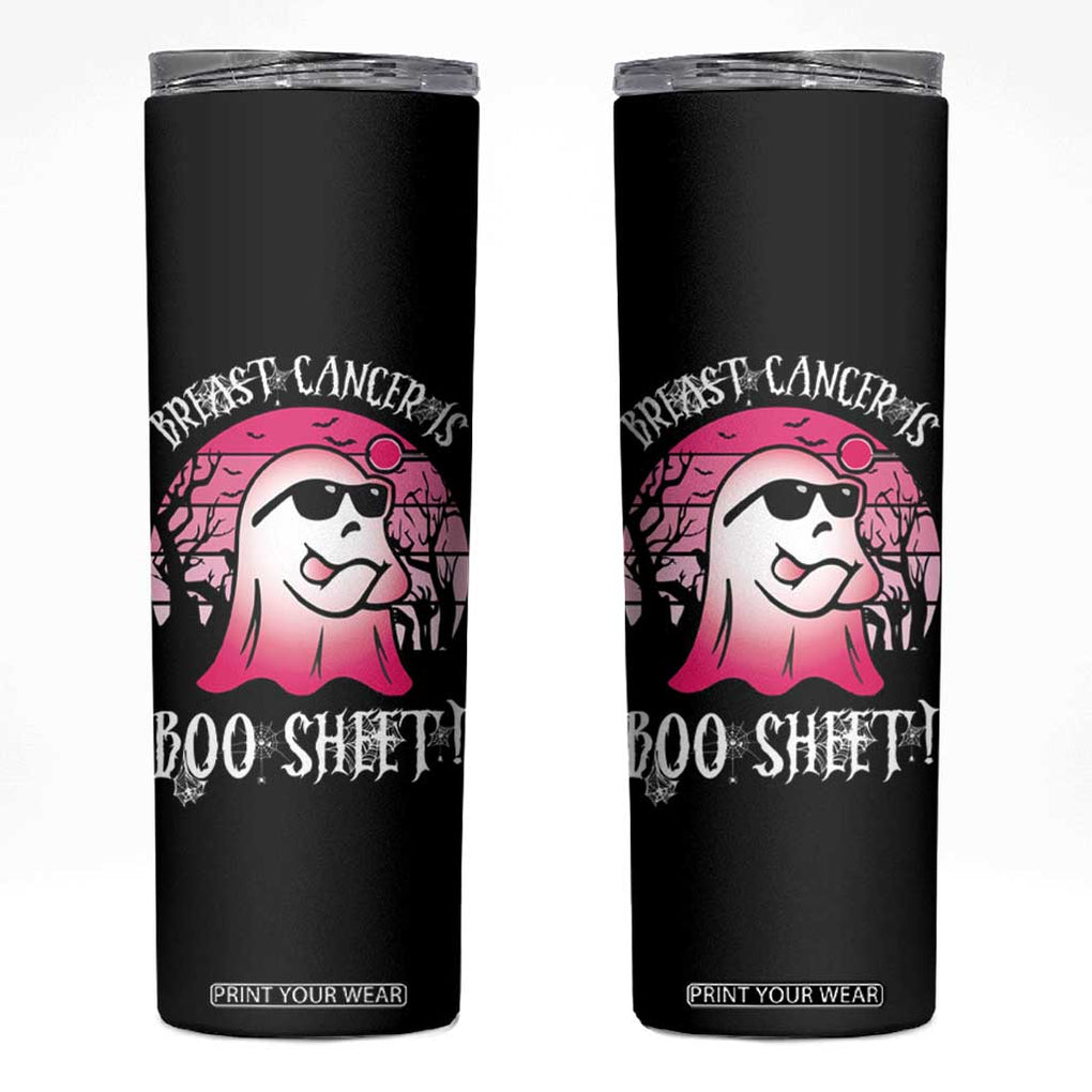 Breast Cancer Is Boo Sheet Skinny Tumbler Halloween Pink Ghost TB10 Black Print Your Wear