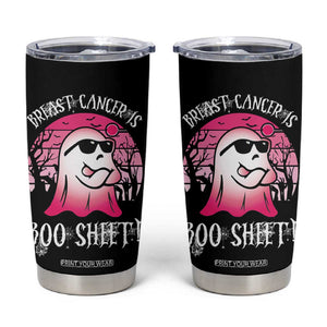 Breast Cancer Is Boo Sheet Tumbler Cup Halloween Pink Ghost TB10 Black Print Your Wear