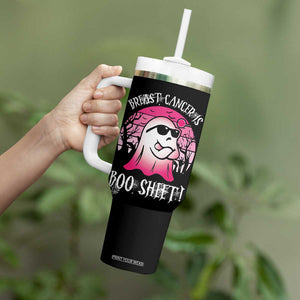 Breast Cancer Is Boo Sheet Tumbler With Handle Halloween Pink Ghost TB10 Print Your Wear