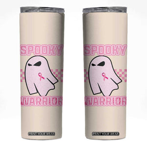 Breast Cancer Awareness Skinny Tumbler Pink Ribbon Boojee Halloween Spooky Warriror TB10 Beige Print Your Wear