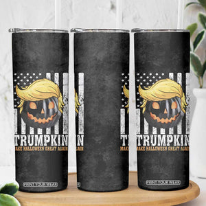 Halloween Trumpkin Skinny Tumbler President Donald Trump 2024 Make Halloween Great Again US Flag TB10 Print Your Wear