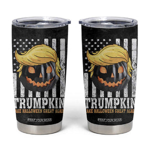 Halloween Trumpkin Tumbler Cup President Donald Trump 2024 Make Halloween Great Again US Flag TB10 Black Print Your Wear