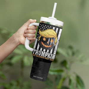 Halloween Trumpkin Tumbler With Handle President Donald Trump 2024 Make Halloween Great Again US Flag TB10 Print Your Wear