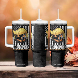 Halloween Trumpkin Tumbler With Handle President Donald Trump 2024 Make Halloween Great Again US Flag TB10 Print Your Wear